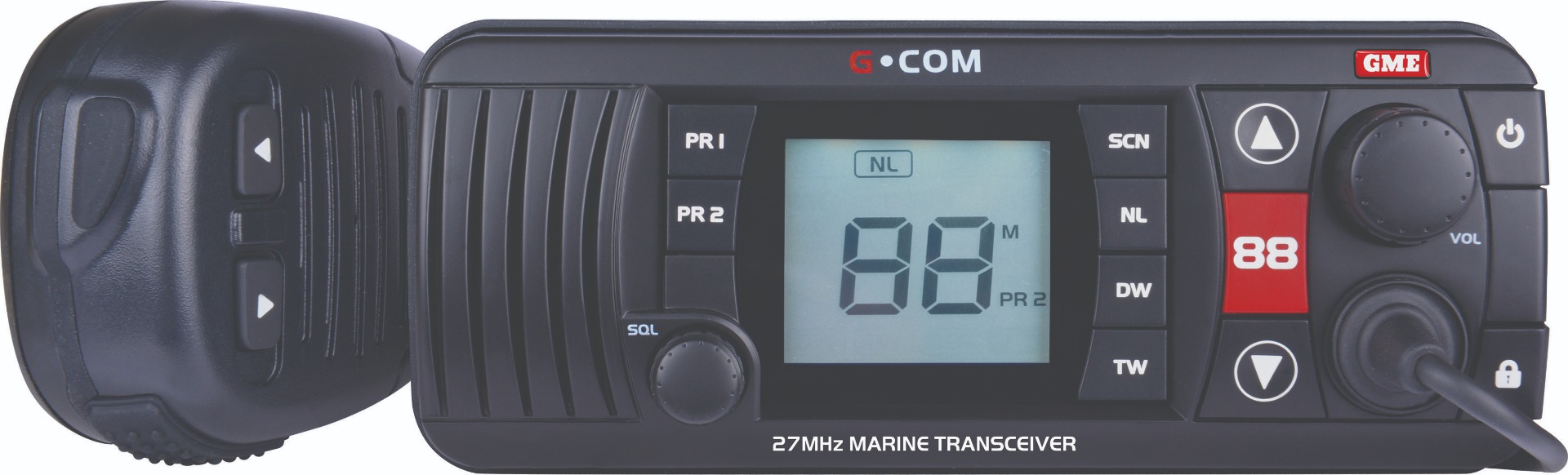 GME 27MHz Fixed Mount Marine and CB Radio - White